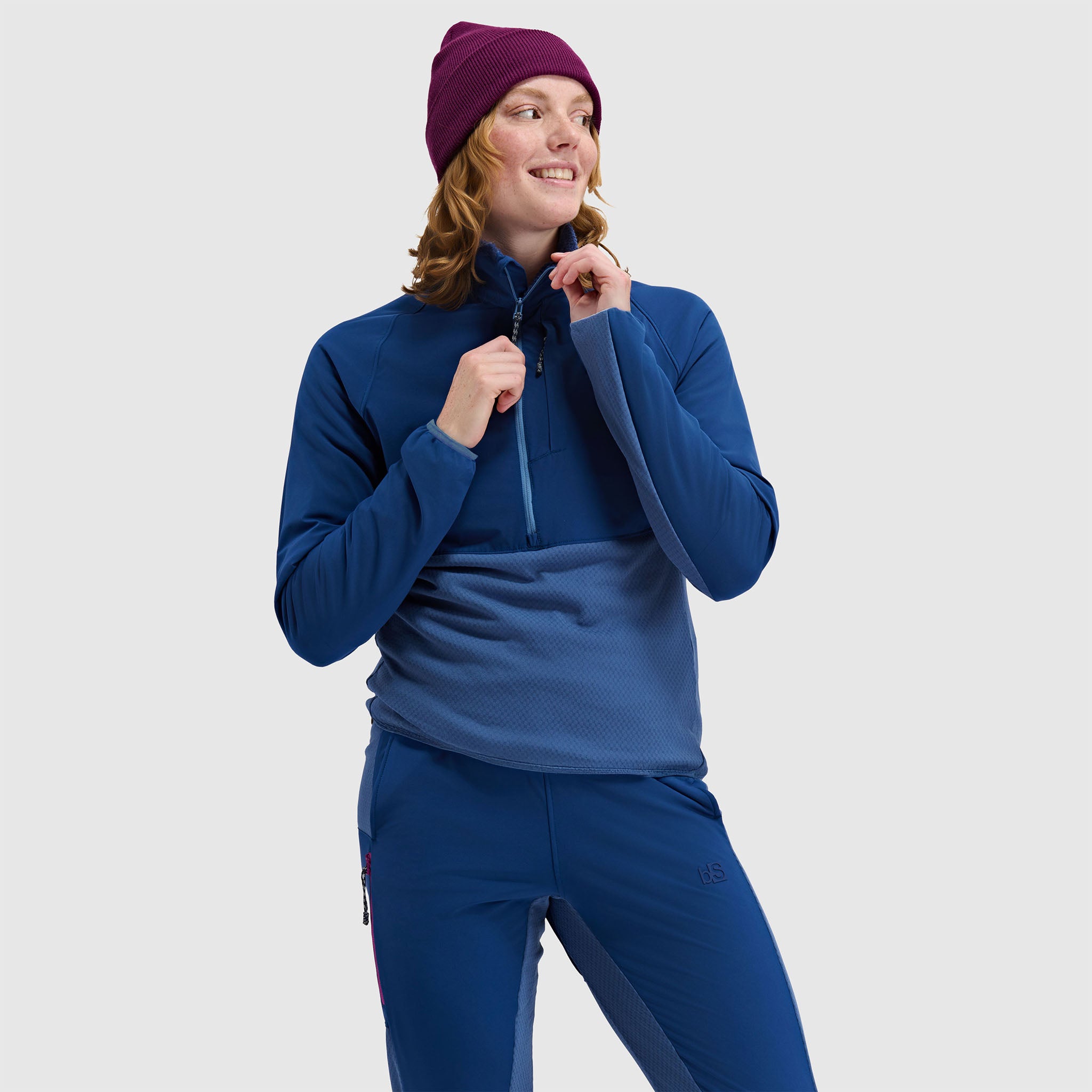 sm-image-564dc2539bdb9b7f922927d0 Women's Tribrid Grid Fleece Pullover Jacket 1/2 Zip