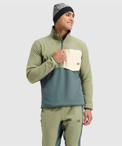 Men's Tribrid Grid Fleece Pullover Jacket 1/2 Zip